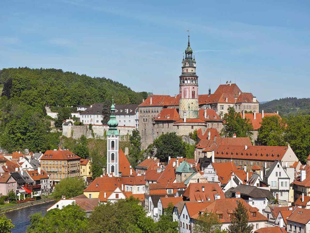 Luoghi da visitare in camper a marzo: il castello di Český Krumlov in Repubblica Ceca.