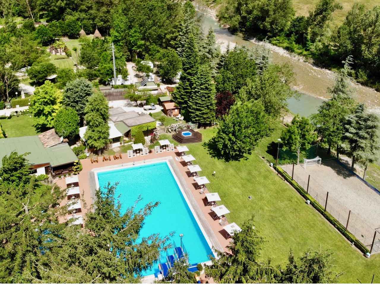 Campeggi in Emilia Romagna da non perdere: il Camping Marecchia da Quinto a Ponte Messa di Pennabilli (RN).