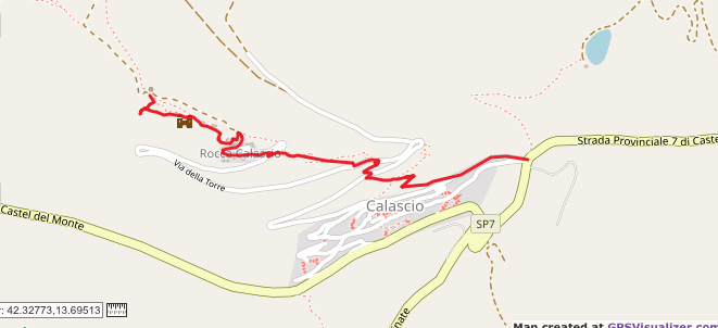 mappa escursione a Rocca Calascio