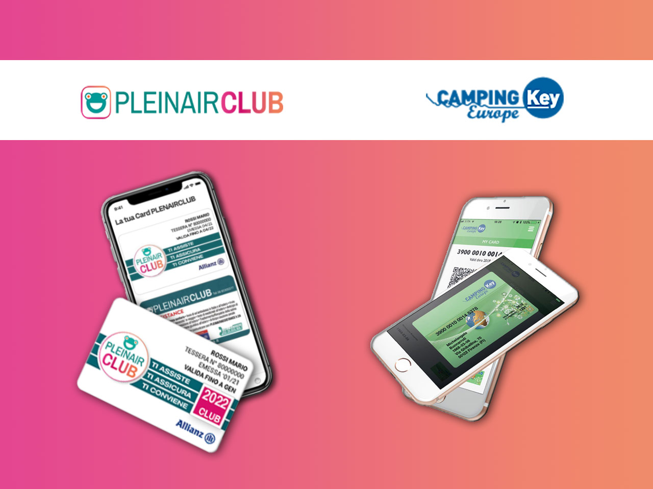 Camping Key Europe (CKE) card già compresa nella tessera PLEINAIRCLUB