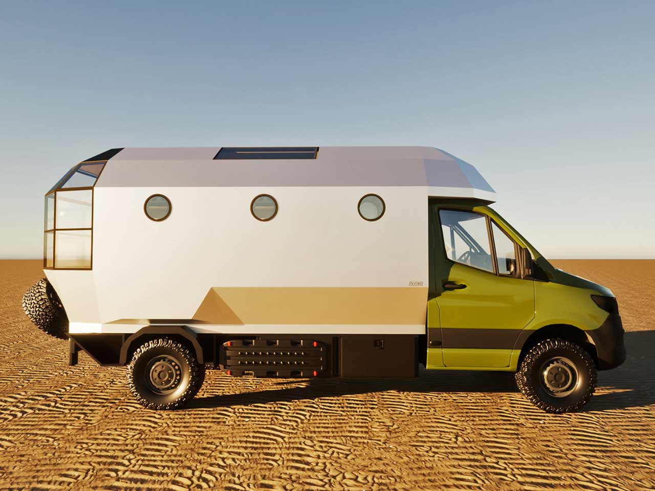 Texino Atrium,, il camper panoramico - fiancata destra.