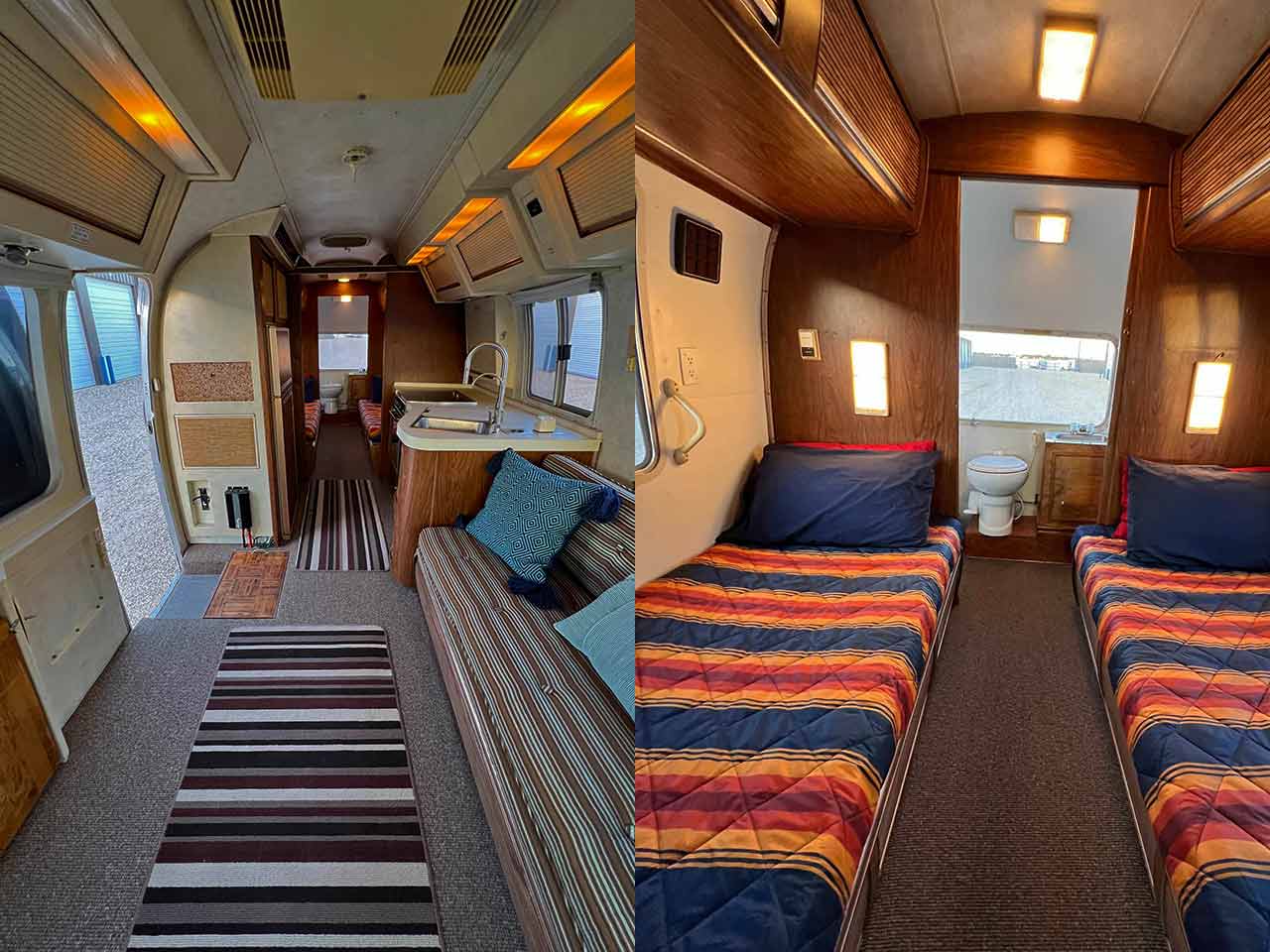 Gli interni e la zona notte di Airstream Excella Motorhome.