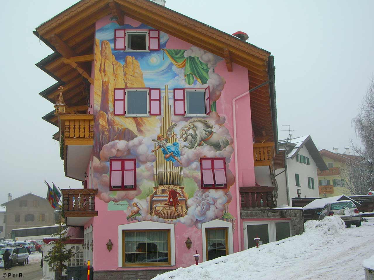 Un Murale a Pozza di Fassa