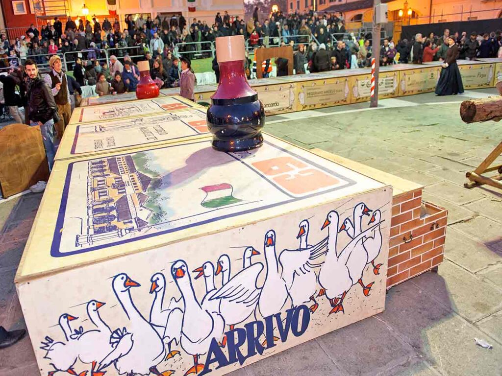 L'arrivo del percorso del Zogo de l'Oca di Mirano.