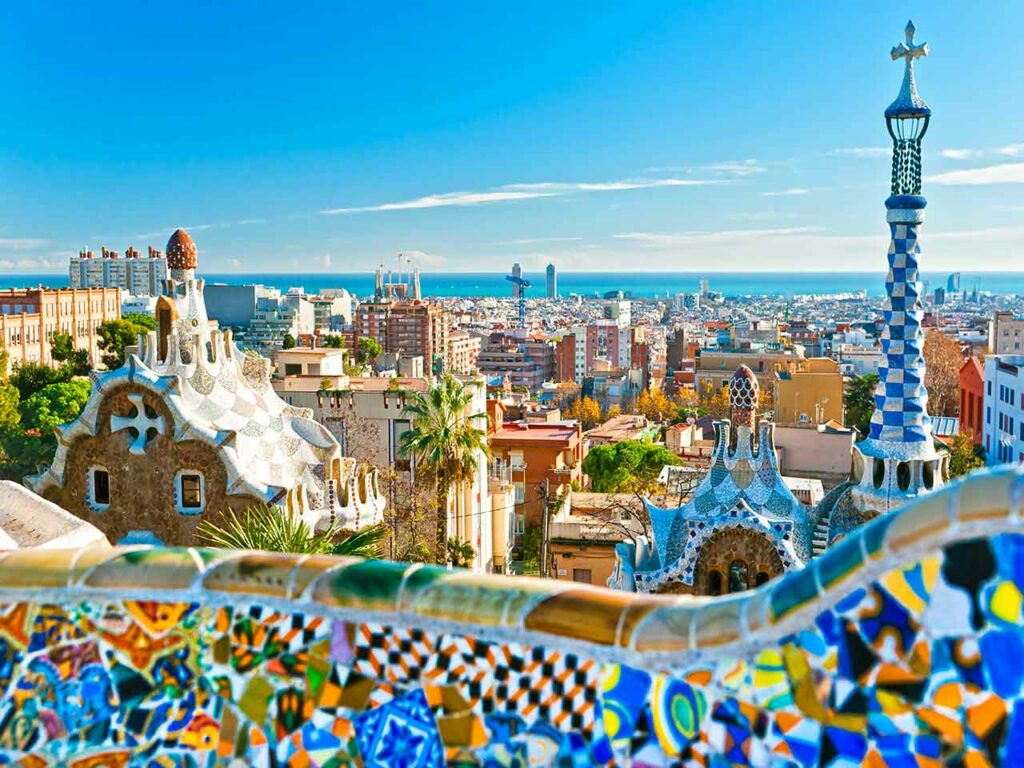 Panorama di Barcellona dal Parco Güell.