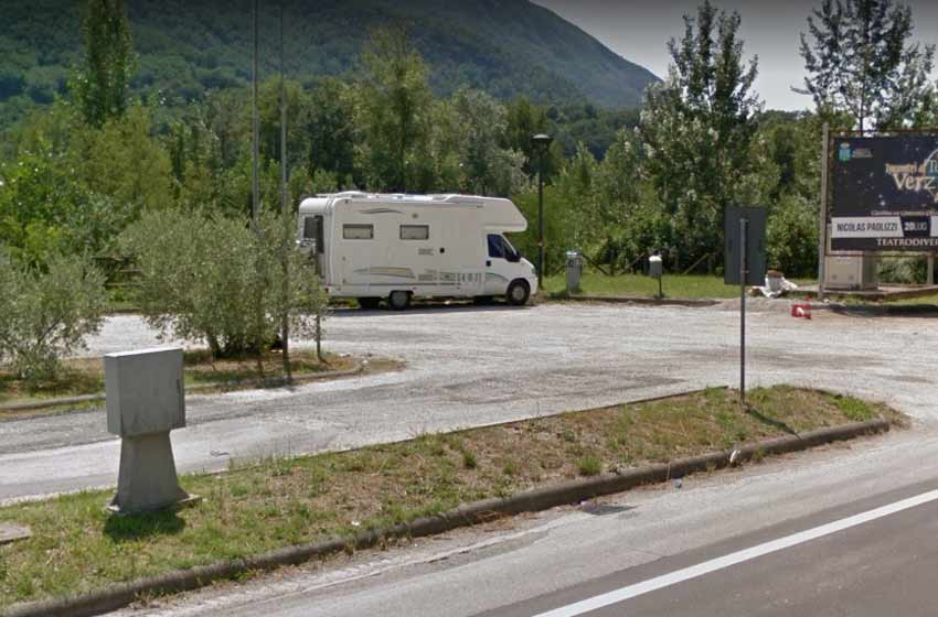 Parking area sosta camper
