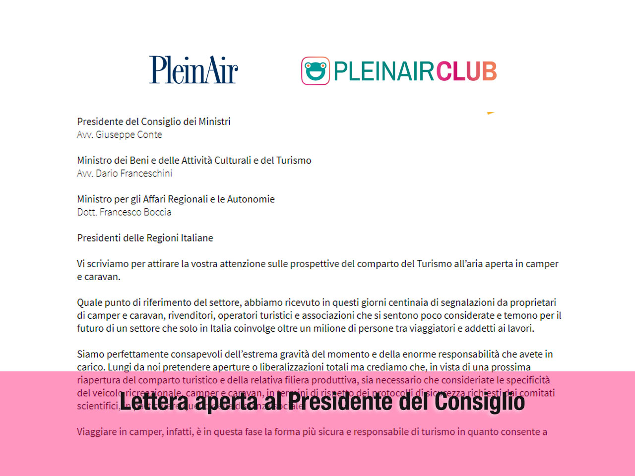 Lettera aperta al Presidente del Consiglio